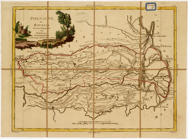 (N:14121) POLESINE DI ROVIGO (B0006268) Carte e stampe antiche: riproduzione a colori su carta (formato A2)