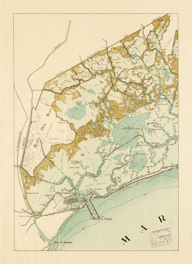 (N:5411) CARTA IDROGRAFICA DELLA LAGUNA VENETA  - Cartina 1 (B0006311) Carte e stampe antiche: riproduzione a colori su carta (formato A2)