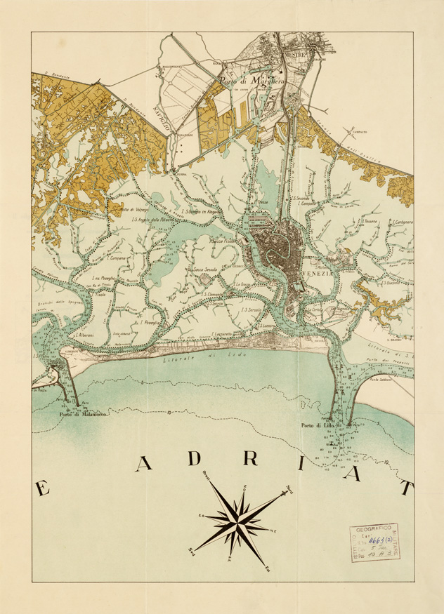 (N:5412) CARTA IDROGRAFICA DELLA LAGUNA VENETA - Cartina 2 (B0006312) Carte e stampe antiche: riproduzione a colori su carta (formato A2)