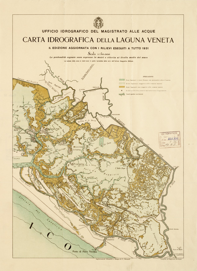 (N:5413) CARTA IDROGRAFICA DELLA LAGUNA VENETA - Cartina 3 (B0006313) Carte e stampe antiche: riproduzione a colori su carta (formato A2)