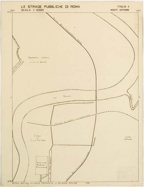 (N:11515) LE STRADE PUBBLICHE DI ROMA - Foglio 5 - MONTE ANTENNE (B0006492) Carte e stampe antiche: riproduzione a colori su carta (formato A2)