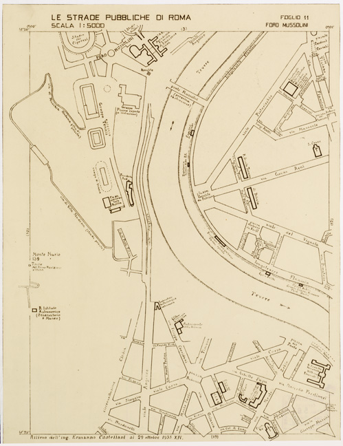 (N:11454) LE STRADE PUBBLICHE DI ROMA - Foglio 11 - FORO MUSSOLINI (B0006500) Carte e stampe antiche: riproduzione a colori su carta (formato A2)