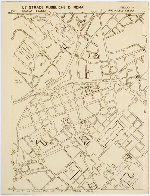 (N:11471) LE STRADE PUBBLICHE DI ROMA - Foglio 21 - PIAZZA DELL'ESEDRA (B0006516) Carte e stampe antiche: riproduzione a colori su carta (formato A2)