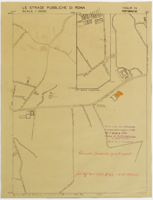 (N:11477) LE STRADE PUBBLICHE DI ROMA - Foglio 24 - PORTONACCIO (con nulla osta) (B0006520) Carte e stampe antiche: riproduzione a colori su carta (formato A2)