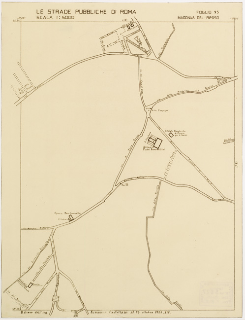 (N:11478) LE STRADE PUBBLICHE DI ROMA - Foglio 25 - MADONNA DEL RIPOSO (B0006522) Carte e stampe antiche: riproduzione a colori su carta (formato A2)