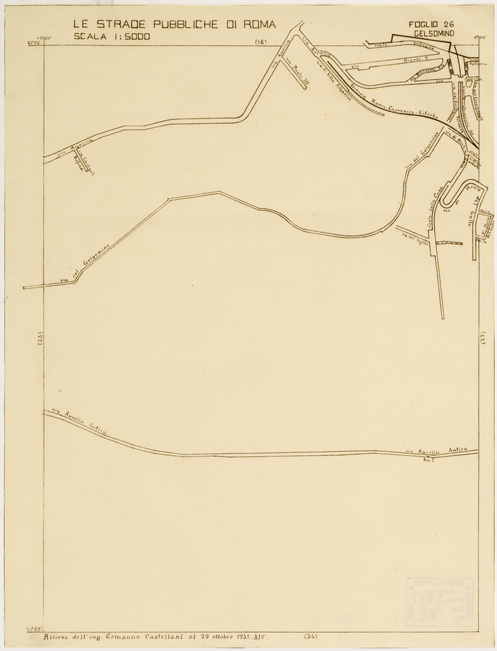 (N:11479) LE STRADE PUBBLICHE DI ROMA - Foglio 26 - GELSOMINO (B0006523) Carte e stampe antiche: riproduzione a colori su carta (formato A2)