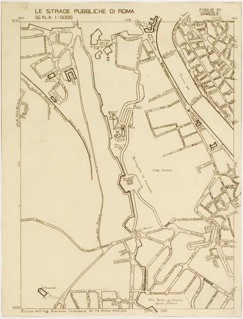 (N:11480) LE STRADE PUBBLICHE DI ROMA - Foglio 27 - GIANICOLO (B0006525) Carte e stampe antiche: riproduzione a colori su carta (formato A2)
