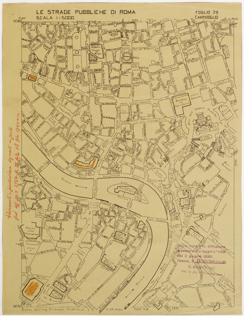 (N:11483) LE STRADE PUBBLICHE DI ROMA - Foglio 28 - CAMPIDOGLIO (con nulla osta) (B0006526) Carte e stampe antiche: riproduzione a colori su carta (formato A2)