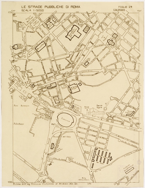 (N:11484) LE STRADE PUBBLICHE DI ROMA - Foglio 29 - COLOSSEO (B0006529) Carte e stampe antiche: riproduzione a colori su carta (formato A2)