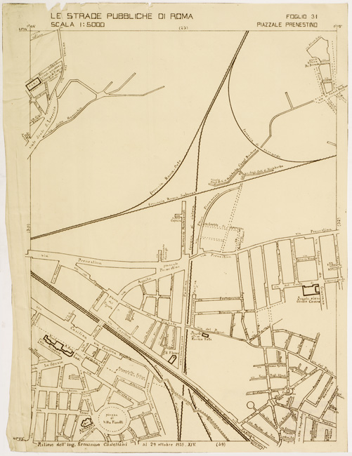 (N:11489) LE STRADE PUBBLICHE DI ROMA - Foglio 31 - PIAZZALE PRENESTINO (B0006533) Carte e stampe antiche: riproduzione a colori su carta (formato A2)