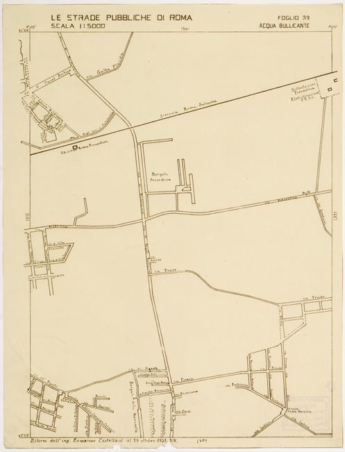 (N:11491) LE STRADE PUBBLICHE DI ROMA - Foglio 32 - ACQUE BULLICANTE (B0006535) Carte e stampe antiche: riproduzione a colori su carta (formato A2)