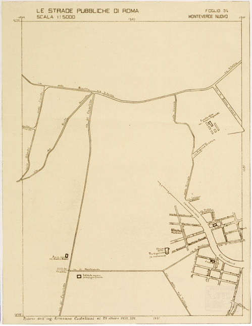 (N:11494) LE STRADE PUBBLICHE DI ROMA - Foglio 34 - MONTEVERDE NUOVO (B0006537) Carte e stampe antiche: riproduzione a colori su carta (formato A2)