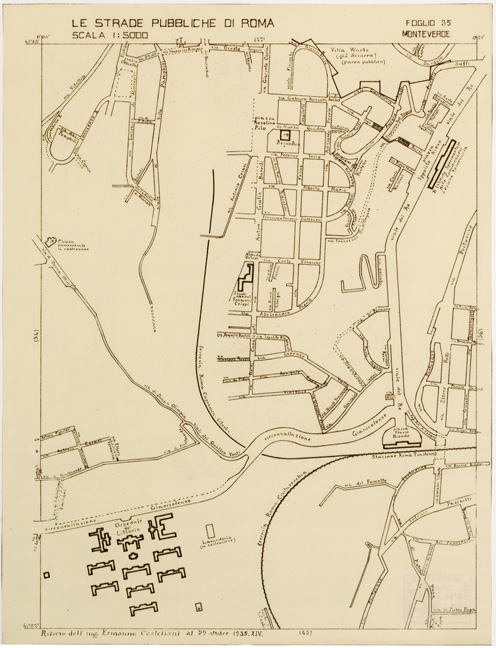 (N:11495) LE STRADE PUBBLICHE DI ROMA - Foglio 35 - MONTEVERDE (B0006538) Carte e stampe antiche: riproduzione a colori su carta (formato A2)