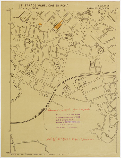 (N:11500) LE STRADE PUBBLICHE DI ROMA - Foglio 38 - PIAZZA DEI RE DI ROMA (con nulla osta) (B0006542) Carte e stampe antiche: riproduzione a colori su carta (formato A2)