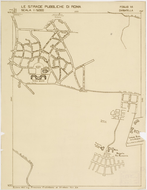 (N:11511) LE STRADE PUBBLICHE DI ROMA - Foglio 45 - GARBATELLA (B0006553) Carte e stampe antiche: riproduzione a colori su carta (formato A2)