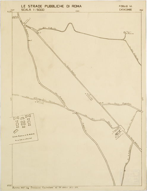 (N:11512) LE STRADE PUBBLICHE DI ROMA - Foglio 46 - CATACOMBE (B0006554) Carte e stampe antiche: riproduzione a colori su carta (formato A2)