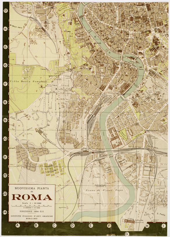 (N:10498) GRANDE PIANTA DI ROMA - Foglio 3 (B0006642) Carte e stampe antiche: riproduzione a colori su carta (formato A2)