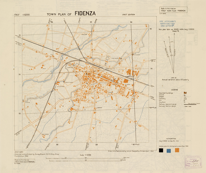 (N:11396) TOWN PLAN OF FIDENZA (B0006733) Carte e stampe antiche: riproduzione a colori su carta (formato A2)