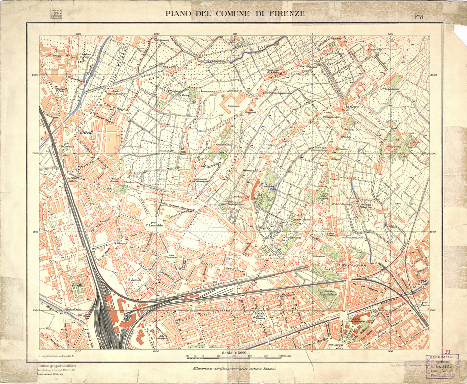 (N:13257) PIANO DEL COMUNE DI FIRENZE - Foglio 8 (B0007039) Carte e stampe antiche: riproduzione a colori su carta (formato A2)