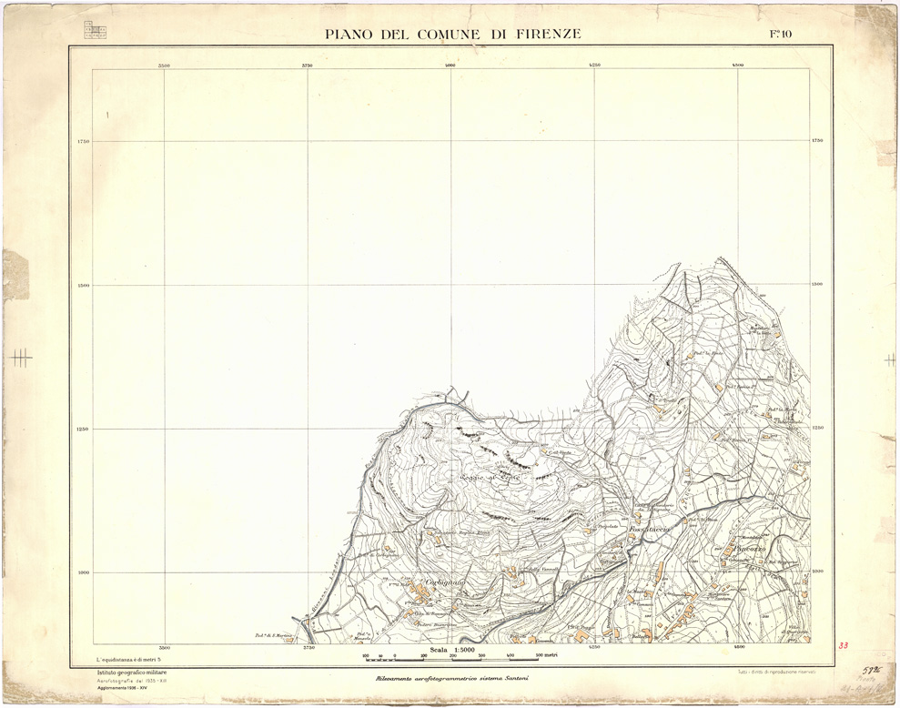 (N:13240) PIANO DEL COMUNE DI FIRENZE - Foglio 10 (B0007041) Carte e stampe antiche: riproduzione a colori su carta (formato A2)
