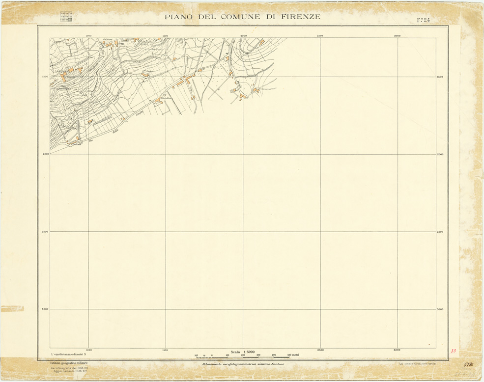 (N:13251) PIANO DEL COMUNE DI FIRENZE - Foglio 24 (B0007051) Carte e stampe antiche: riproduzione a colori su carta (formato A2)