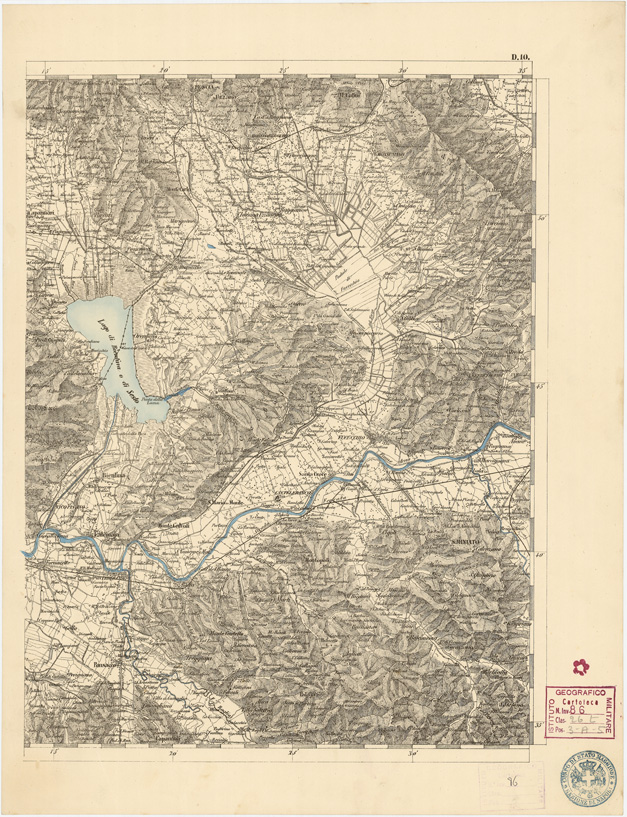 (N:7983) CARTA TOPOGRAFICA DELLE PROVINCIE LOMBARDO VENETO... - D10 Foglio 2 (B0007780) Carte e stampe antiche: riproduzione a colori su carta (formato A2)