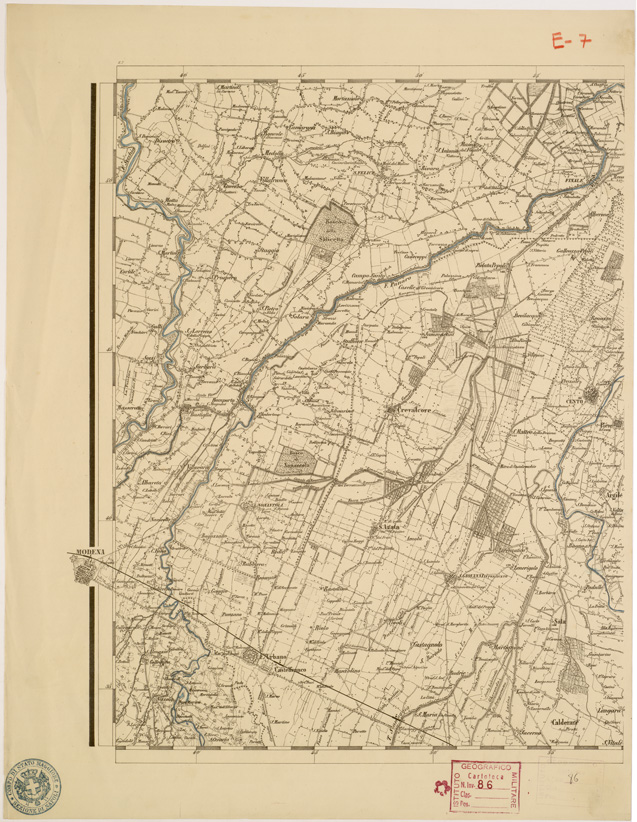 (N:8004) CARTA TOPOGRAFICA DELLE PROVINCIE LOMBARDO VENETO... - E7 Foglio 1 (B0007789) Carte e stampe antiche: riproduzione a colori su carta (formato A2)