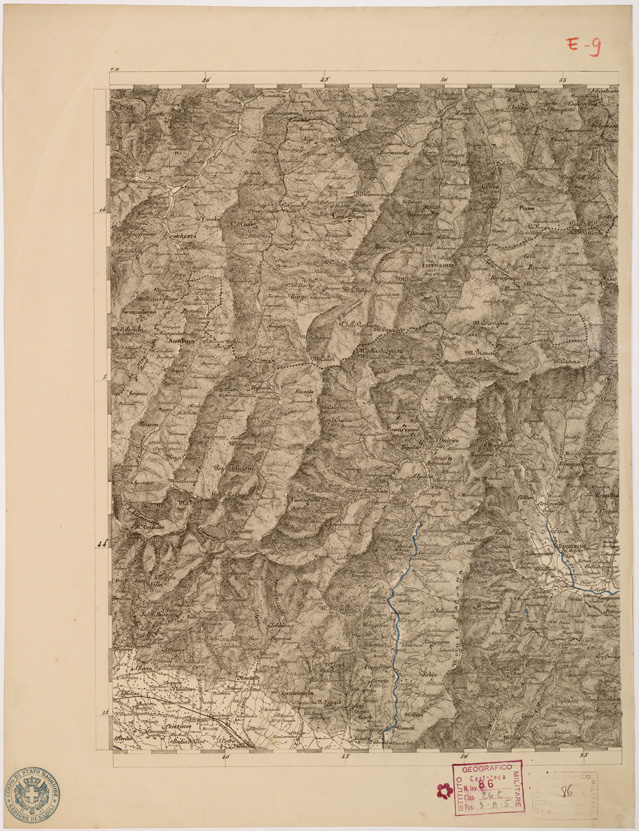 (N:8009) CARTA TOPOGRAFICA DELLE PROVINCIE LOMBARDO VENETO... - E9 Foglio 2 (B0007794) Carte e stampe antiche: riproduzione a colori su carta (formato A2)