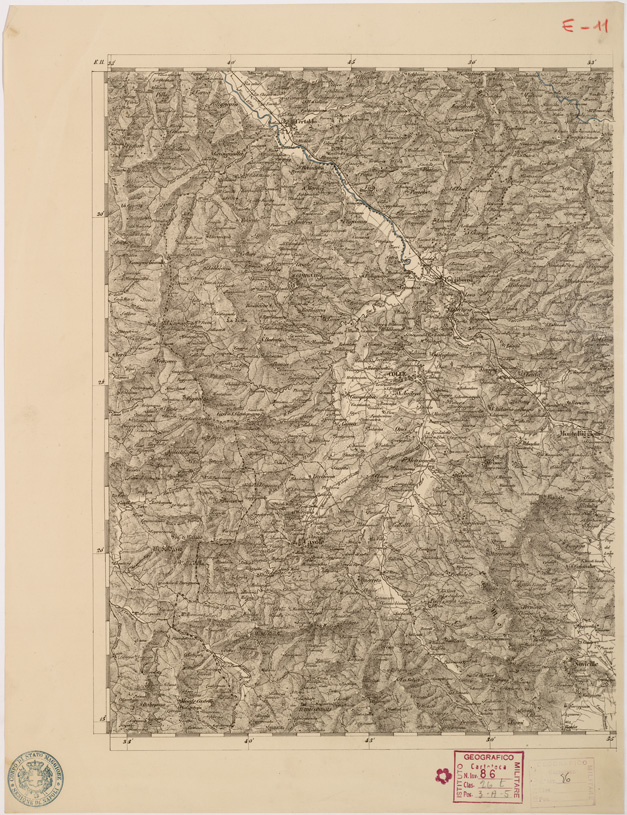 (N:7995) CARTA TOPOGRAFICA DELLE PROVINCIE LOMBARDO VENETO... - E11 Foglio 2 (B0007798) Carte e stampe antiche: riproduzione a colori su carta (formato A2)