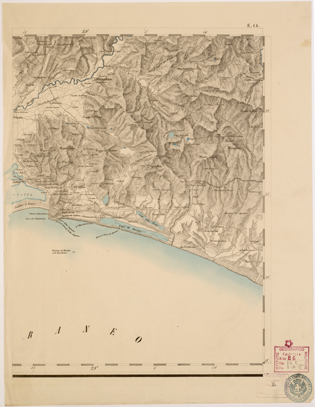 (N:8000) CARTA TOPOGRAFICA DELLE PROVINCIE LOMBARDO VENETO... - E14 Foglio 1 (B0007803) Carte e stampe antiche: riproduzione a colori su carta (formato A2)