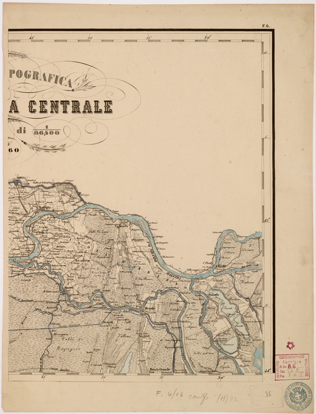 (N:8025) CARTA TOPOGRAFICA DELLE PROVINCIE LOMBARDO VENETO... - F6 Foglio 2 (B0007806) Carte e stampe antiche: riproduzione a colori su carta (formato A2)
