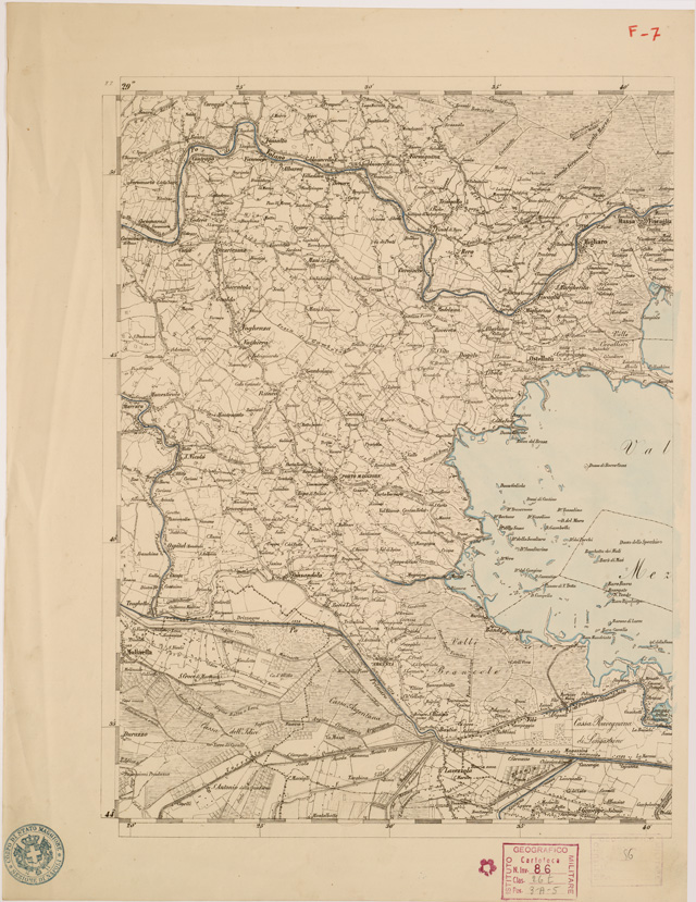 (N:8026) CARTA TOPOGRAFICA DELLE PROVINCIE LOMBARDO VENETO... - F7 Foglio 1 (B0007807) Carte e stampe antiche: riproduzione a colori su carta (formato A2)