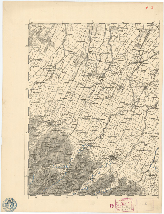 (N:8028) CARTA TOPOGRAFICA DELLE PROVINCIE LOMBARDO VENETO... - F8 Foglio 1 (B0007809) Carte e stampe antiche: riproduzione a colori su carta (formato A2)