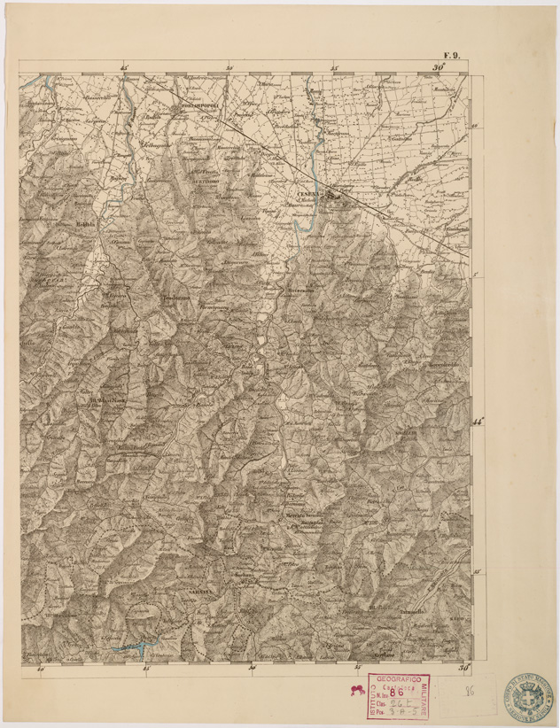 (N:8031) CARTA TOPOGRAFICA DELLE PROVINCIE LOMBARDO VENETO... - F9 Foglio 2 (B0007812) Carte e stampe antiche: riproduzione a colori su carta (formato A2)