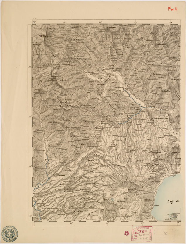 (N:8016) CARTA TOPOGRAFICA DELLE PROVINCIE LOMBARDO VENETO... - F 13 Foglio 1 (B0007819) Carte e stampe antiche: riproduzione a colori su carta (formato A2)