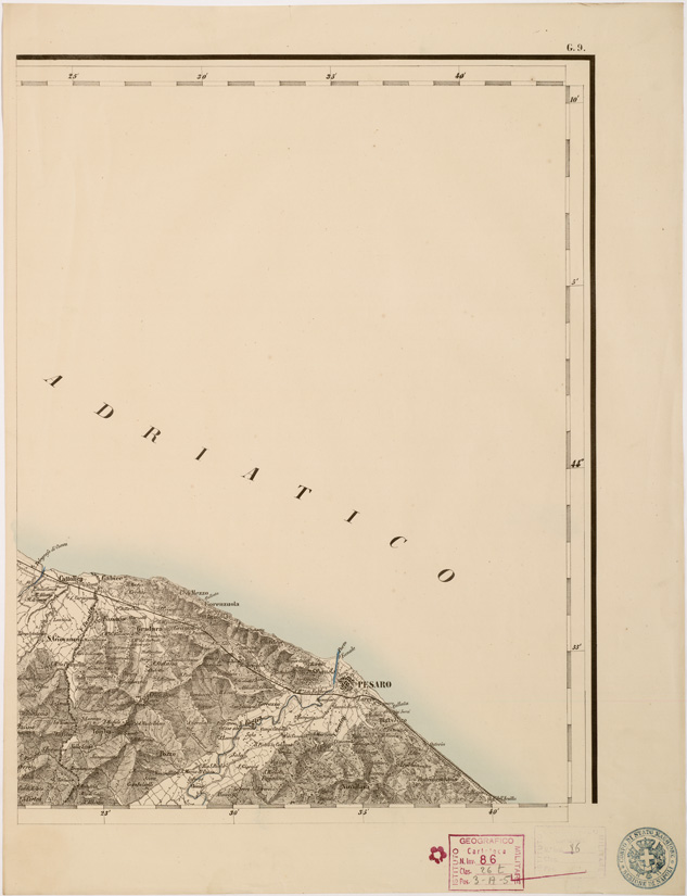 (N:8049) CARTA TOPOGRAFICA DELLE PROVINCIE LOMBARDO VENETO... - G 9 Foglio 2 (B0007828) Carte e stampe antiche: riproduzione a colori su carta (formato A2)