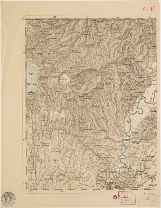 (N:8042) CARTA TOPOGRAFICA DELLE PROVINCIE LOMBARDO VENETO... - G 15 Foglio 1 (B0007839) Carte e stampe antiche: riproduzione a colori su carta (formato A2)