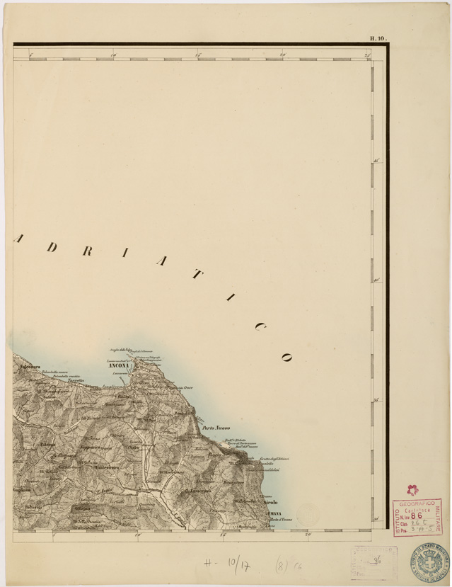 (N:8051) CARTA TOPOGRAFICA DELLE PROVINCIE LOMBARDO VENETO... - H 10 Foglio 2 (B0007846) Carte e stampe antiche: riproduzione a colori su carta (formato A2)