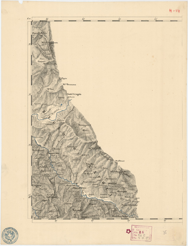 (N:8058) CARTA TOPOGRAFICA DELLE PROVINCIE LOMBARDO VENETO... - H 14 Foglio 1 (B0007857) Carte e stampe antiche: riproduzione a colori su carta (formato A2)