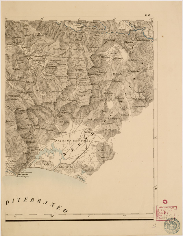 (N:8064) CARTA TOPOGRAFICA DELLE PROVINCIE LOMBARDO VENETO... - H 17 Foglio 1 (B0007859) Carte e stampe antiche: riproduzione a colori su carta (formato A2)