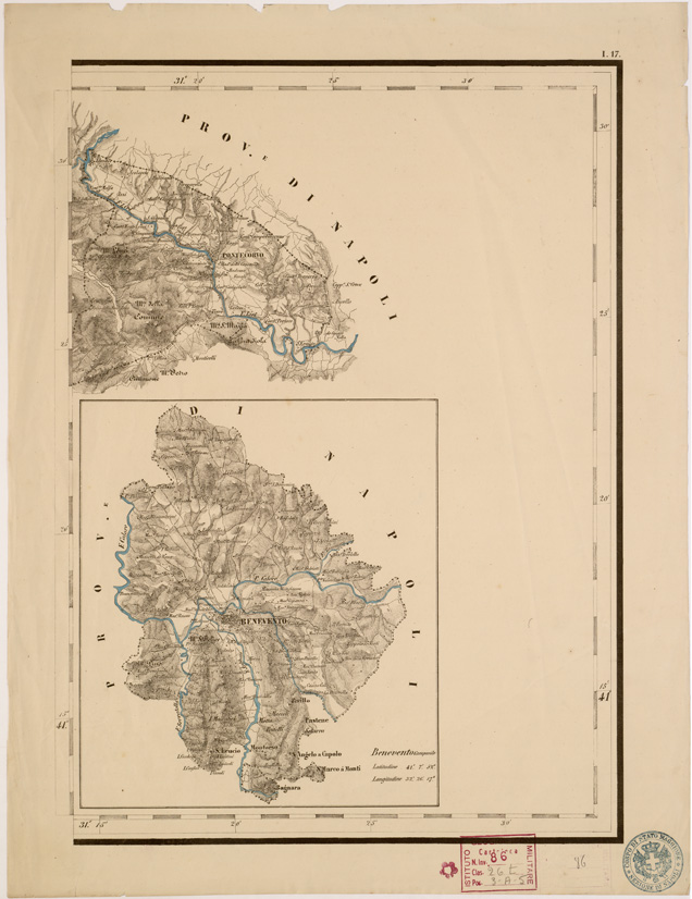 (N:8072) CARTA TOPOGRAFICA DELLE PROVINCIE LOMBARDO VENETO... - I 17 (B0007867) Carte e stampe antiche: riproduzione a colori su carta (formato A2)