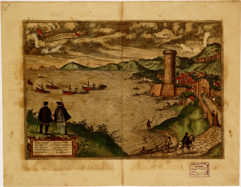 (N:14334) VEDUTA PANORAMICA DI GAETA (B0008174) Carte e stampe antiche: riproduzione a colori su carta (formato A2)