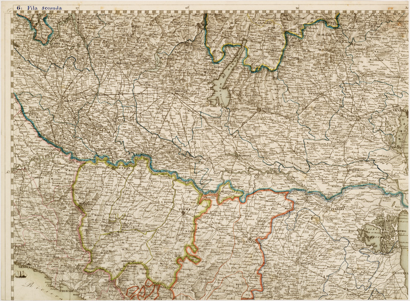 (N:10447) GRAN CARTA D'ITALIA DISEGNATA ED INCISA COLLA SCORTA DELLE OPERE PIU' RECENTI ED ACCREDITATE DI GEOGRAFIA PUBBLICATA PER CURA DI G. CIVELLI E COMP. ... - Foglio 6 (B0008222) Carte e stampe antiche: riproduzione a colori su carta (formato A2)