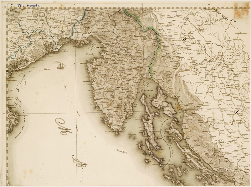 (N:10448) GRAN CARTA D'ITALIA DISEGNATA ED INCISA COLLA SCORTA DELLE OPERE PIU' RECENTI ED ACCREDITATE DI GEOGRAFIA PUBBLICATA PER CURA DI G. CIVELLI E COMP. ... - Foglio 7 (B0008223) Carte e stampe antiche: riproduzione a colori su carta (formato A2)