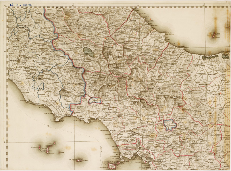 (N:10429) GRAN CARTA D'ITALIA DISEGNATA ED INCISA COLLA SCORTA DELLE OPERE PIU' RECENTI ED ACCREDITATE DI GEOGRAFIA PUBBLICATA PER CURA DI G. CIVELLI E COMP. ... - Foglio 15 (B0008231) Carte e stampe antiche: riproduzione a colori su carta (formato A2)