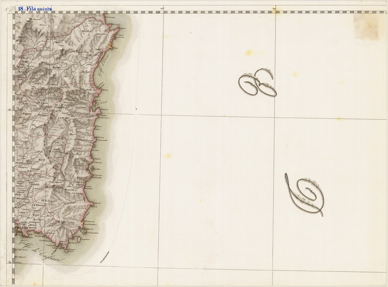 (N:10432) GRAN CARTA D'ITALIA DISEGNATA ED INCISA COLLA SCORTA DELLE OPERE PIU' RECENTI ED ACCREDITATE DI GEOGRAFIA PUBBLICATA PER CURA DI G. CIVELLI E COMP. ... - Foglio 18 (B0008234) Carte e stampe antiche: riproduzione a colori su carta (formato A2)