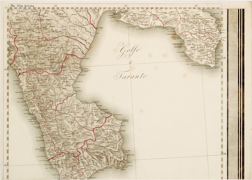 (N:10435) GRAN CARTA D'ITALIA DISEGNATA ED INCISA COLLA SCORTA DELLE OPERE PIU' RECENTI ED ACCREDITATE DI GEOGRAFIA PUBBLICATA PER CURA DI G. CIVELLI E COMP. ... - Foglio 20 (B0008236) Carte e stampe antiche: riproduzione a colori su carta (formato A2)