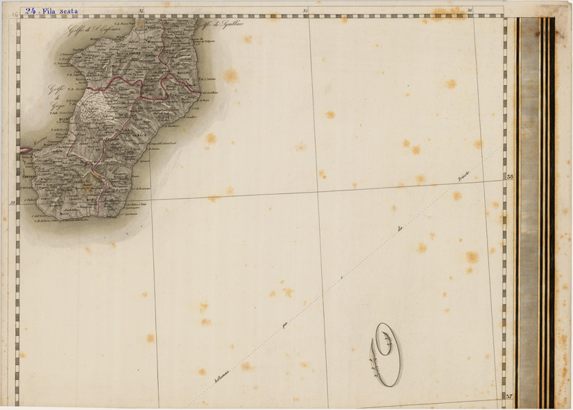 (N:10439) GRAN CARTA D'ITALIA DISEGNATA ED INCISA COLLA SCORTA DELLE OPERE PIU' RECENTI ED ACCREDITATE DI GEOGRAFIA PUBBLICATA PER CURA DI G. CIVELLI E COMP. ... - Foglio 24 (B0008240) Carte e stampe antiche: riproduzione a colori su carta (formato A2)