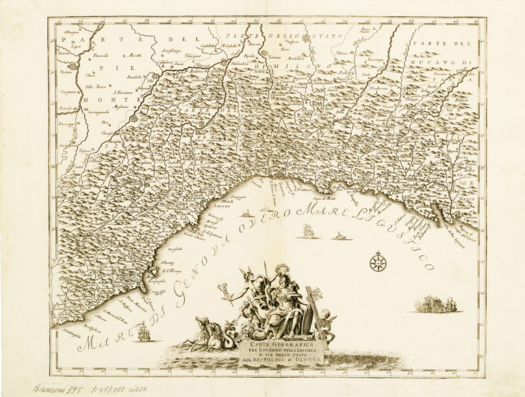 (N:8596) CARTE GEOGRAFICHE DI VARIE REGIONI D'ITALIA SIMILI A QUELLE PUBBLICATE NELLE OPERE DEL SALMO DI GEOGRAFIA IN VENEZIA, 1757 - Tavola 4 - Carta geografica del governo della Liguria o sia dello Stato della Repubblica di Genova (B0008277) Carte e stampe antiche: riproduzione a colori su carta (formato A2)