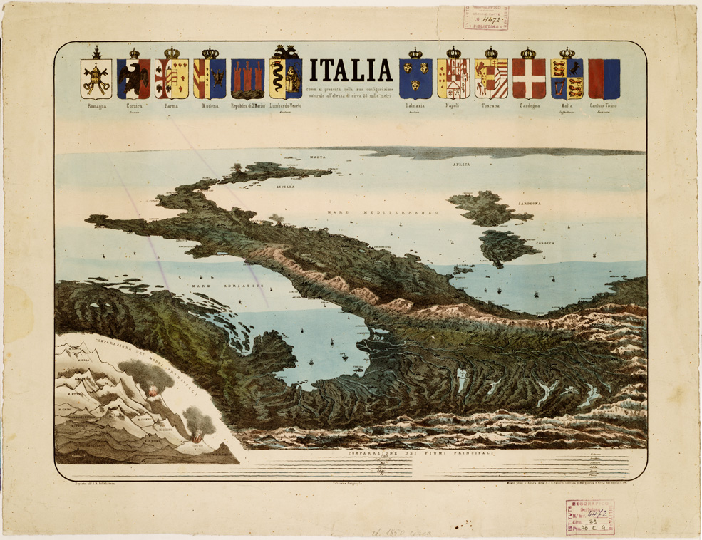 (N:10851) ITALIA... (B0008317) Carte e stampe antiche: riproduzione a colori su carta (formato A2)